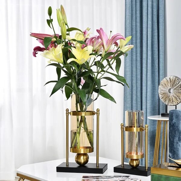 Brass and Glass Vases