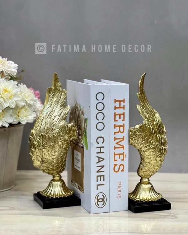 Golden Feather Bookends