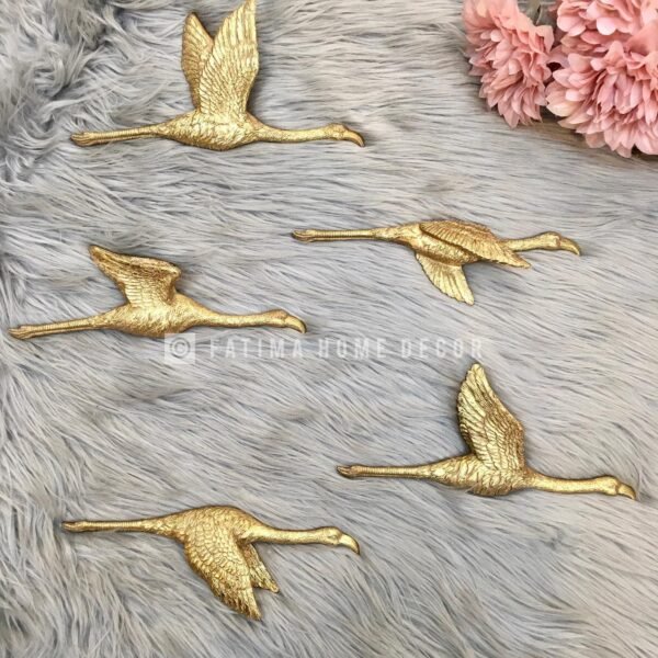 Golden Flamingo Wall Hanging Set