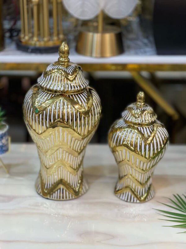 Luxury Gold & White Ginger Urns