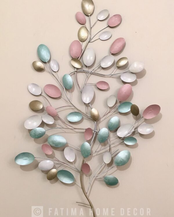 Pastel Multi-Leaf Metal Wall Art