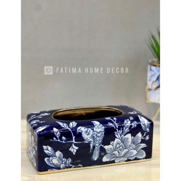 Elegant Blue Porcelain Tissue Box