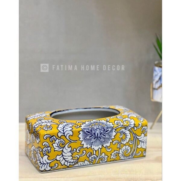 Elegant Yellow Porcelain Tissue Box