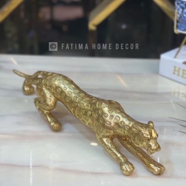 Luxury Gold Resin Leopard Sculpture