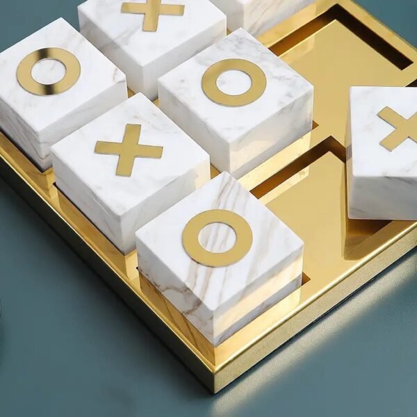 Brass & Marble Tic-Tac-Toe Game - Image 2