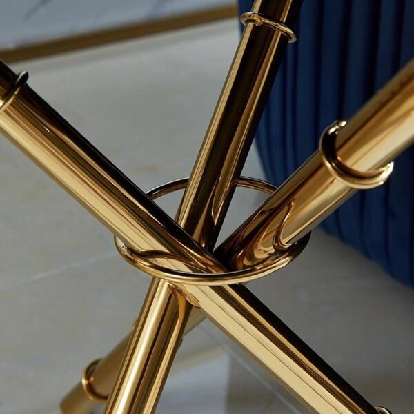 tripod brass table close up tempered glass top - Image 3